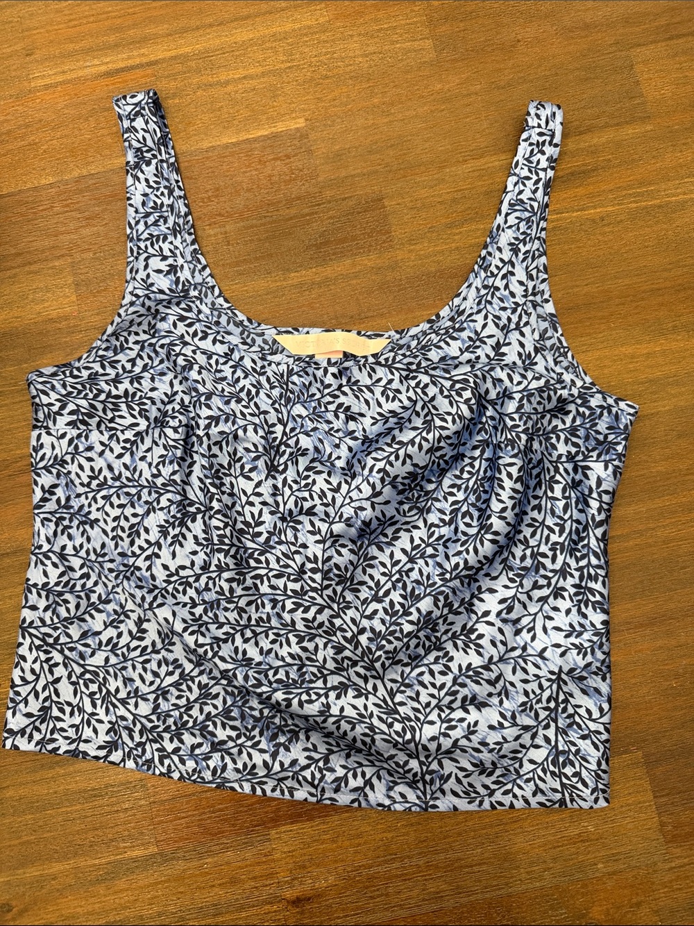 Victoria's Secret Blue and White Leaf-Print Camisole
